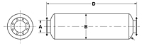 Dimensional Drawing for Model JR Series Residential Grade Engine Exhaust Silencers (JRE-02-500071)
