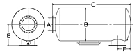 Dimensional Drawing for Model SCA Series Residential Grade ATEX Spark Arrester Silencers (SCAS-04-90008968)