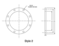 Dimensional Drawing for Model CAFL Series Caterpillar Special Flanges (CAFL-05R)