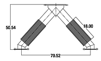 Dimensional Drawing for Cummins Wye Connectors (WYE-020016)
