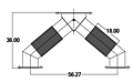 Dimensional Drawing for Cummins Wye Connectors (WYE-023583)