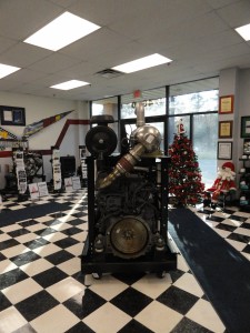 A diesel engine in the Central Diesel Showroom